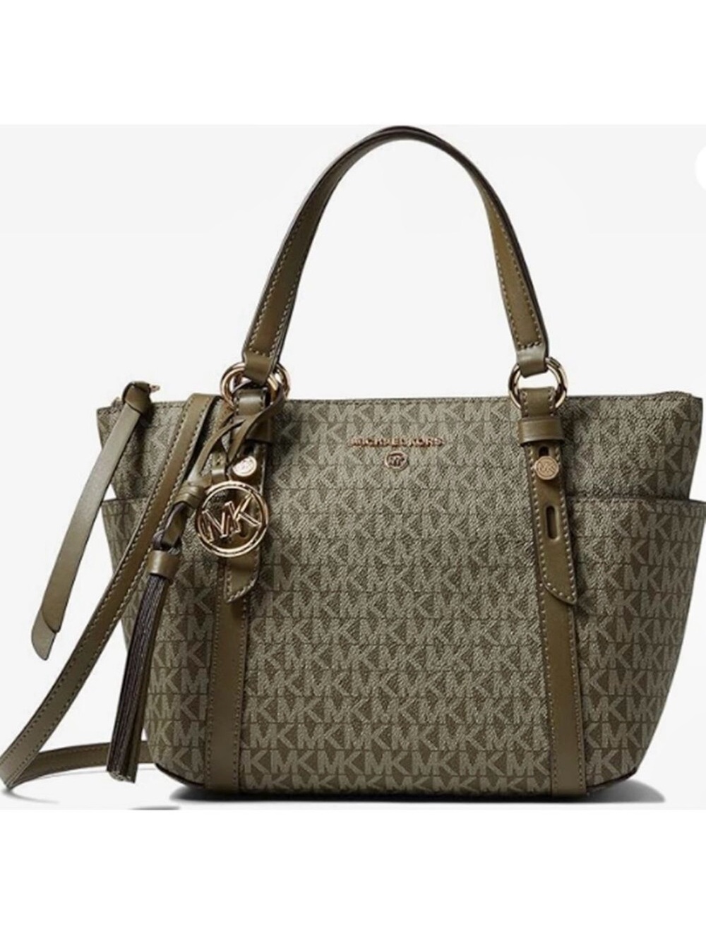 **NWT!** Michael Kors Olive Sullivan Small Convertible Top Zip Tote Handbag - Picture 2 of 6